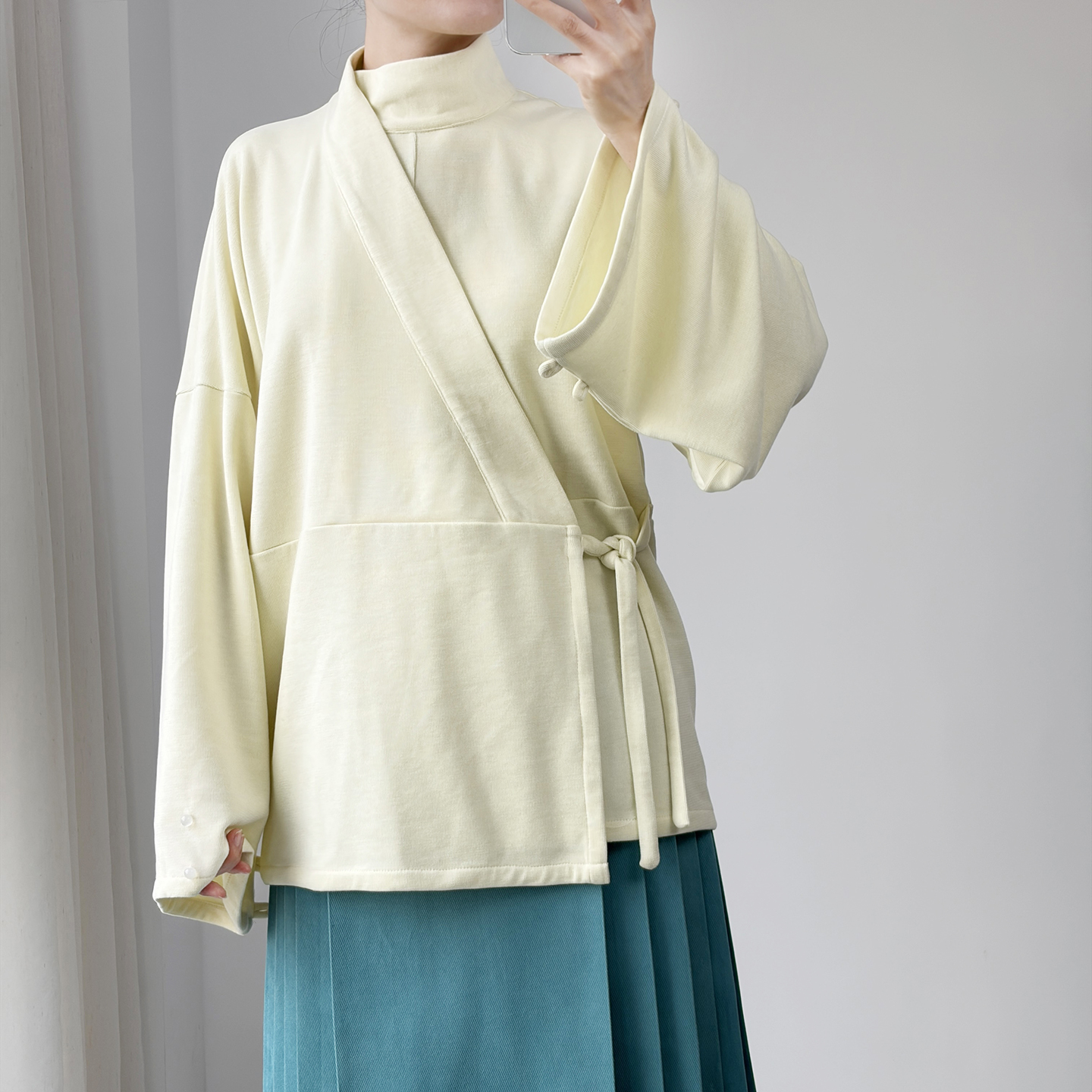 暗袖盈香改良晋制曲领襦天丝羊毛舒适保暖内搭汉服女日常通勤秋冬