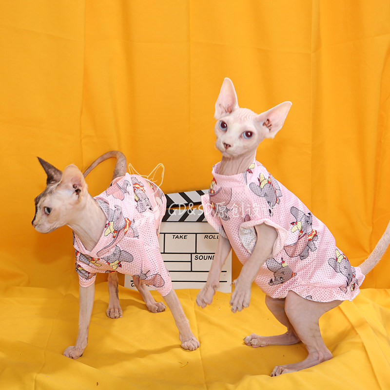 春夏薄款斯芬克斯无毛猫衣服定制情侣宠物衣服夏装纯棉可爱潮牌