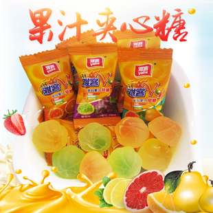 雅客V9維C水果汁夾心軟糖結(jié)婚慶喜糖果500g約80顆休閑零食散袋裝