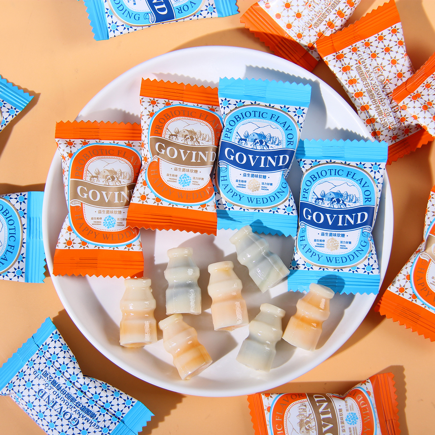 GOVIND歌芬迪益生菌味软糖芒果味蓝莓味结婚喜糖婚庆糖果休闲零食