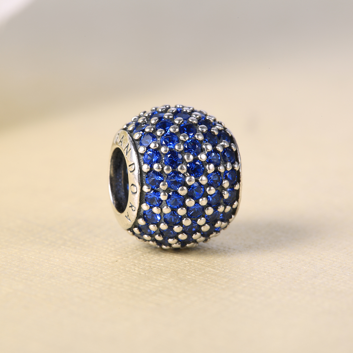 潘多拉手链Pandora S925纯银闪闪锆石珠蓝色791051NCB