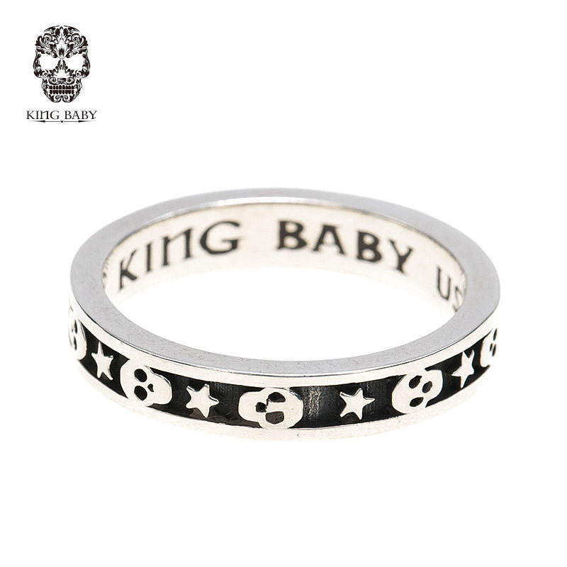 KING BABY经典骷髅与星星联排男女戒指哥特摇滚ins潮流礼物