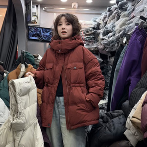 高级感超好看羽绒服女2023冬季新款连帽设计感宽松时尚洋气工装潮