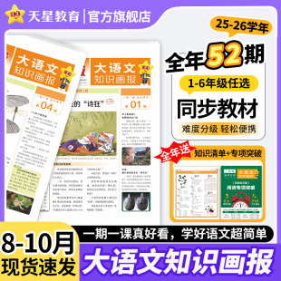 大语文知识画报学习报少年报纸杂志2025全年 抖音同款 半年订阅52期小学生123456年级同步课本课文天星教育旗舰店 10月现货