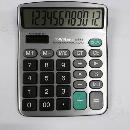 新万年WS-851商务办公 金属表面 大按键 计算器 宽屏幕台式计算机