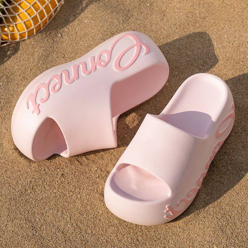 拖鞋女夏季EVA厚底一字拖女夏季防滑外穿增高8cm凉拖鞋时尚沙滩鞋