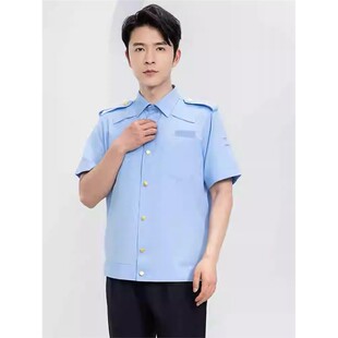 新款夏季综合部门短袖工装制服市场管理夹克衬衫文化运输工作服男