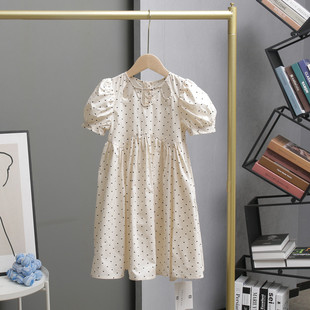 叫我格格女童装2024夏款儿童圆点印花连衣裙中大童薄款裙子10239