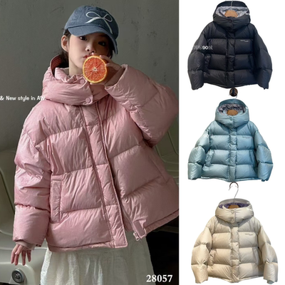 女童韩版连帽外套瑭伽童装羽绒服
