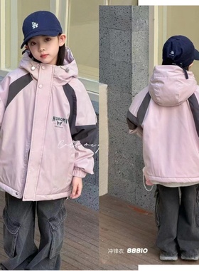 叫我格格女童冬装棉衣2024新款儿童加厚冲锋衣连帽棉服外套88810