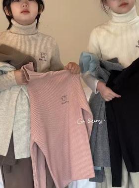 G＋童装2024冬季新款儿童高领毛衣羊绒混纺男女童内搭针织衫6879