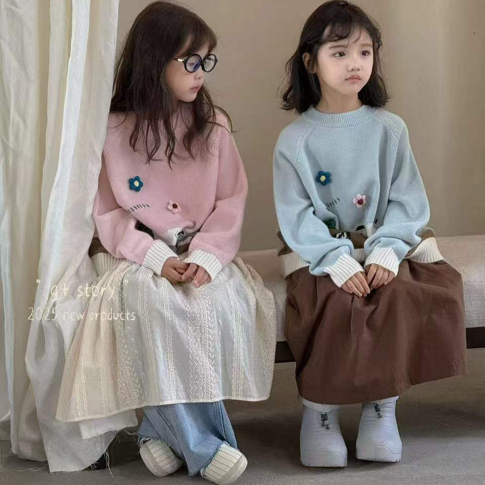 G+女童毛衣2025冬款『农场甜心』儿童卡通刺绣小花针织毛衣52826,童装/婴儿装/亲子装,毛衣/针织衫,淘宝优惠券,粉丝福利购,淘宝优惠卷