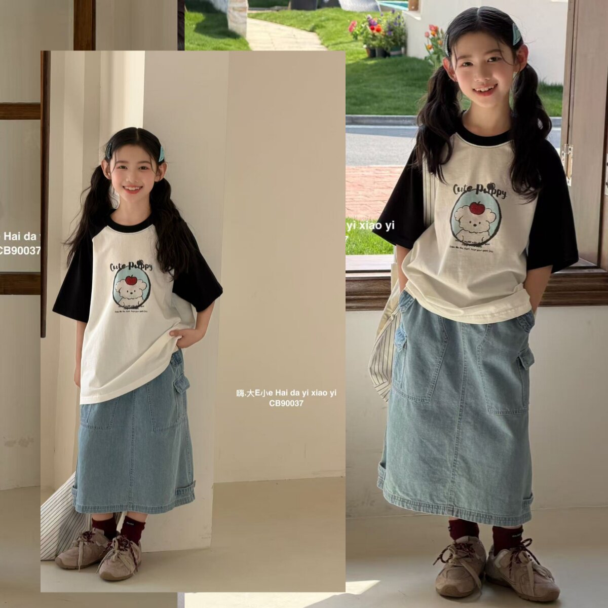 女童夏季韩系卡通宽松短袖T恤图片