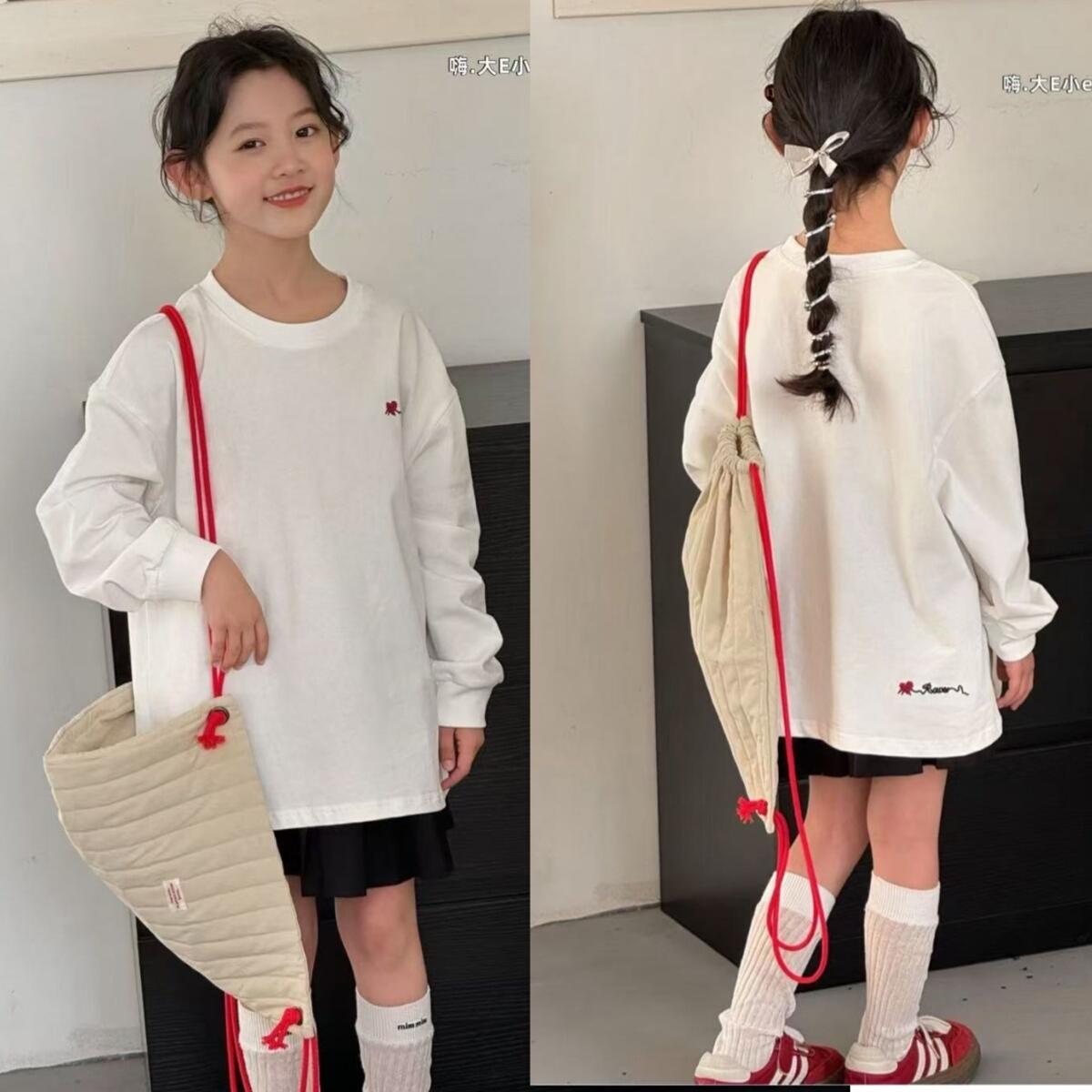 嗨大E小E男女童圆领春装长袖体恤