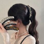 发量多醋酸香蕉夹大号韩版 复古竖夹后脑勺纹理高马尾夹发夹子头饰