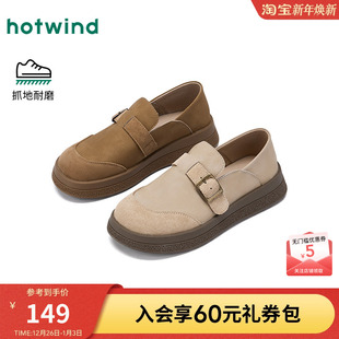 女鞋 子单鞋 2025年秋季 平底百搭配裙子勃肯鞋 新款 热风复古乐福鞋