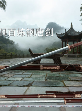 龙泉市御剑堂正品宝剑折叠锻打长款百炼钢唐剑古风刀剑紫铜未开刃