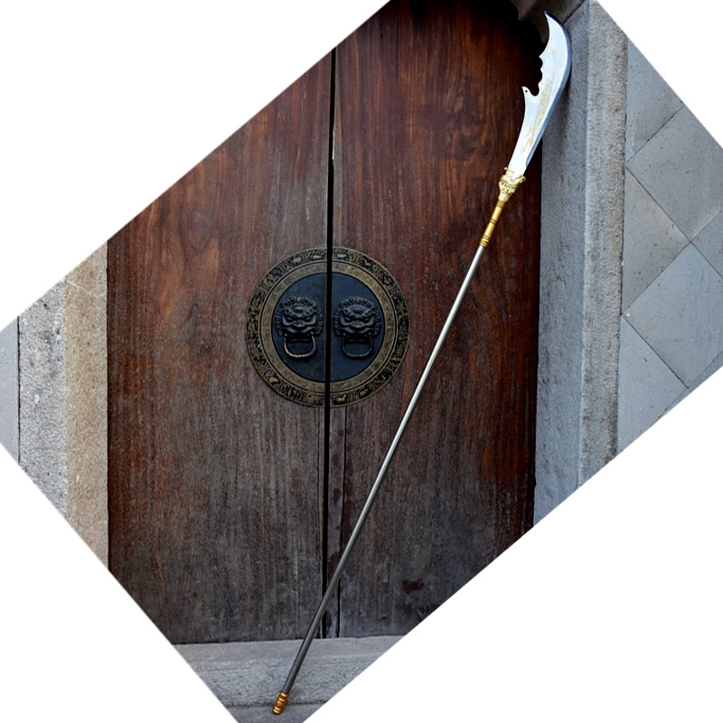 龙泉宝刀青龙偃月刀纯铜合金关羽方天不锈钢关刀一体虎朴刀未开刃