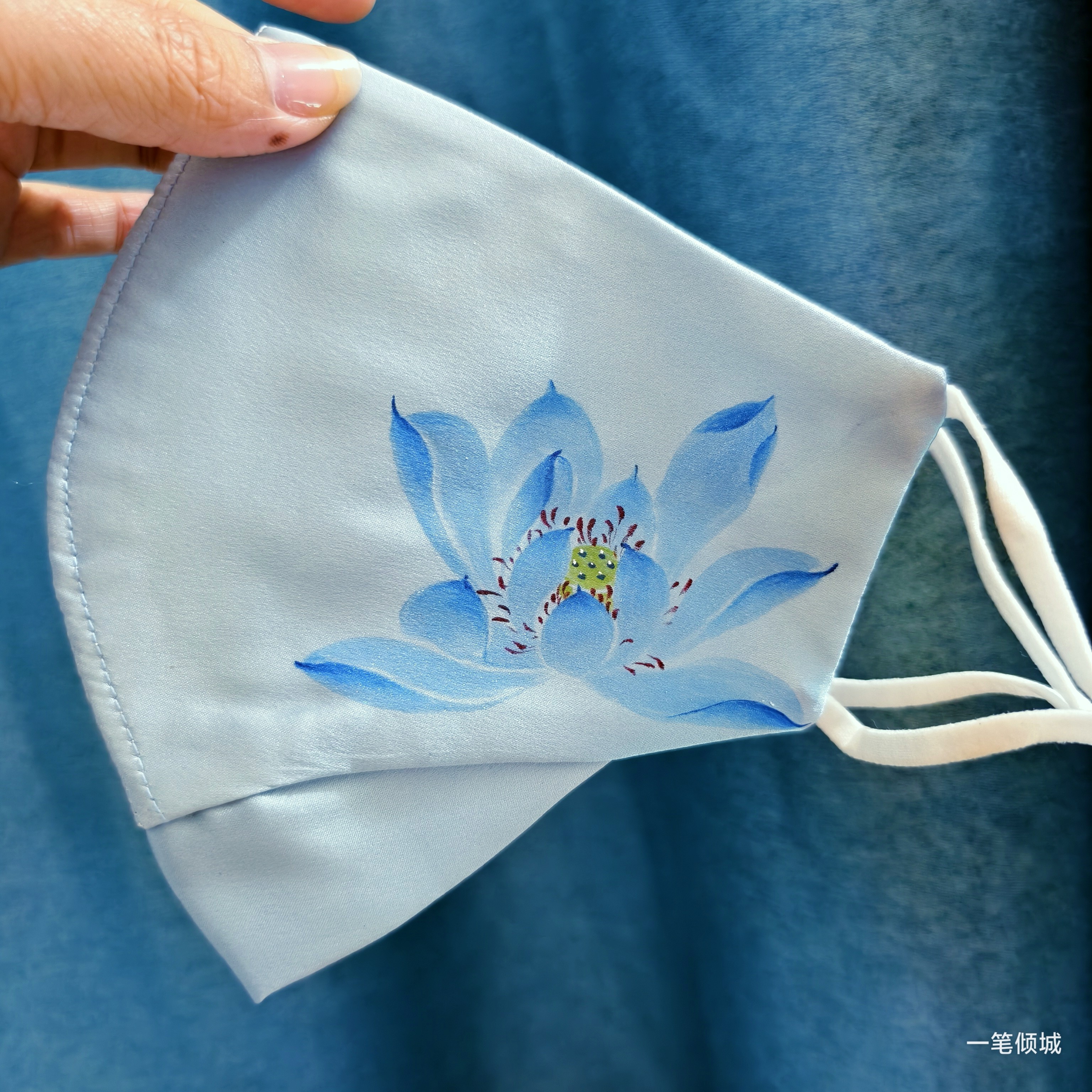 手绘真丝防晒防紫外线透气口罩立体桑蚕丝成人时尚春夏秋女配汉服