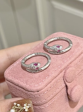 s925纯银灵蛇戒指女小众设计