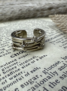 多层鸢尾花轻奢美拉德女士素戒