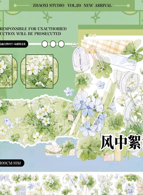 满18包邮朝夕手账风中絮语-贝壳光分装特材拼贴流麻手帐胶带