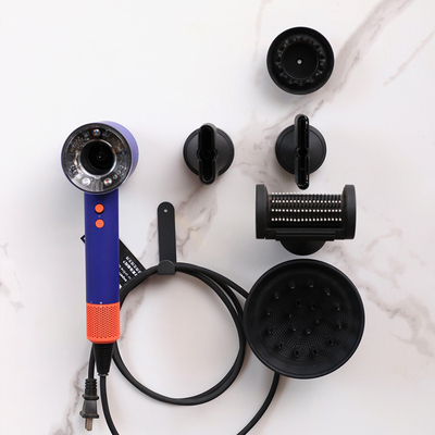 黑胡桃木免打孔吹风机置物架