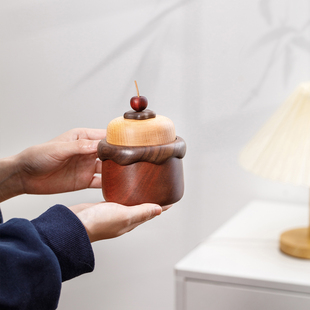 小蛋糕牙签盒棉签牙线盒实木质可爱家用桌面多功能收纳盒乔迁礼品