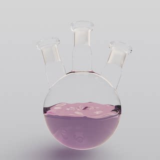 三口烧瓶 三颈瓶科研素材C4D 3D格式源文件热门高清素材技能模版