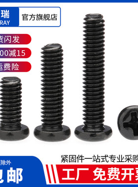 镀黑十字盘头圆头小螺丝钉M1.7M2*2x3x4x5x6x8x10x12x14x16x18x20