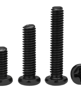 M1.7M2M2.5M3M3.5M4碳钢PM黑色十字槽圆头机牙螺丝钉盘头机丝螺钉