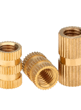 盲孔铜滚花螺母B型单通铜镶嵌件预埋铜嵌件工字铜螺母M2M2.5M3-M8