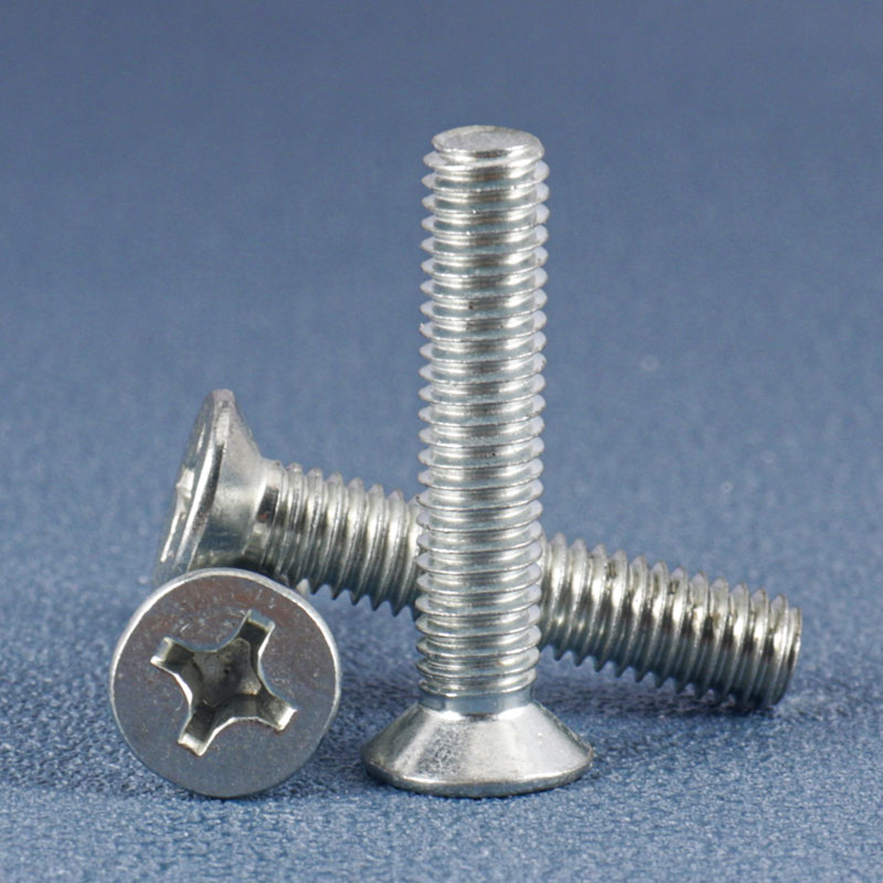 镀白锌十字平头螺丝沉头螺栓