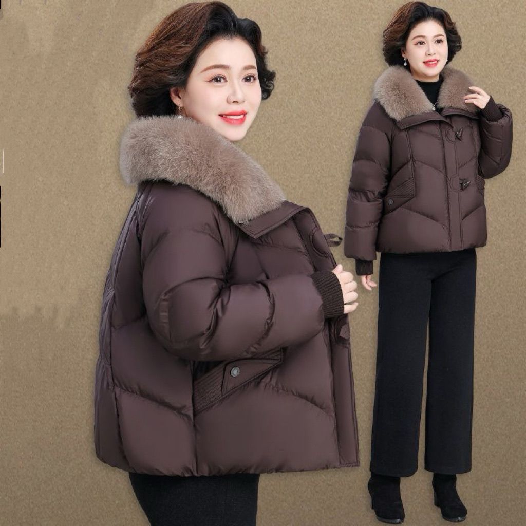 冬季洋气妈妈短款加厚保暖棉衣