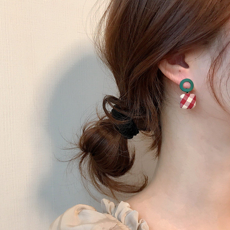 韩国东大门复古文艺撞色格子耳钉耳饰几何方块气质百搭淑女耳环新,饰品/流行首饰/时尚饰品新,耳环,淘宝优惠券,粉丝福利购,淘宝优惠卷