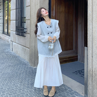 马甲连衣裙套装女2026春秋季新款休闲洋气时尚气质长袖裙子两件套