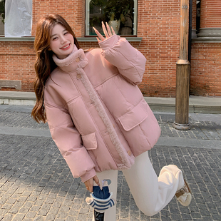 粉色甜美减龄超好看羽绒服女冬季2025小个子加厚短款90白鸭绒外套