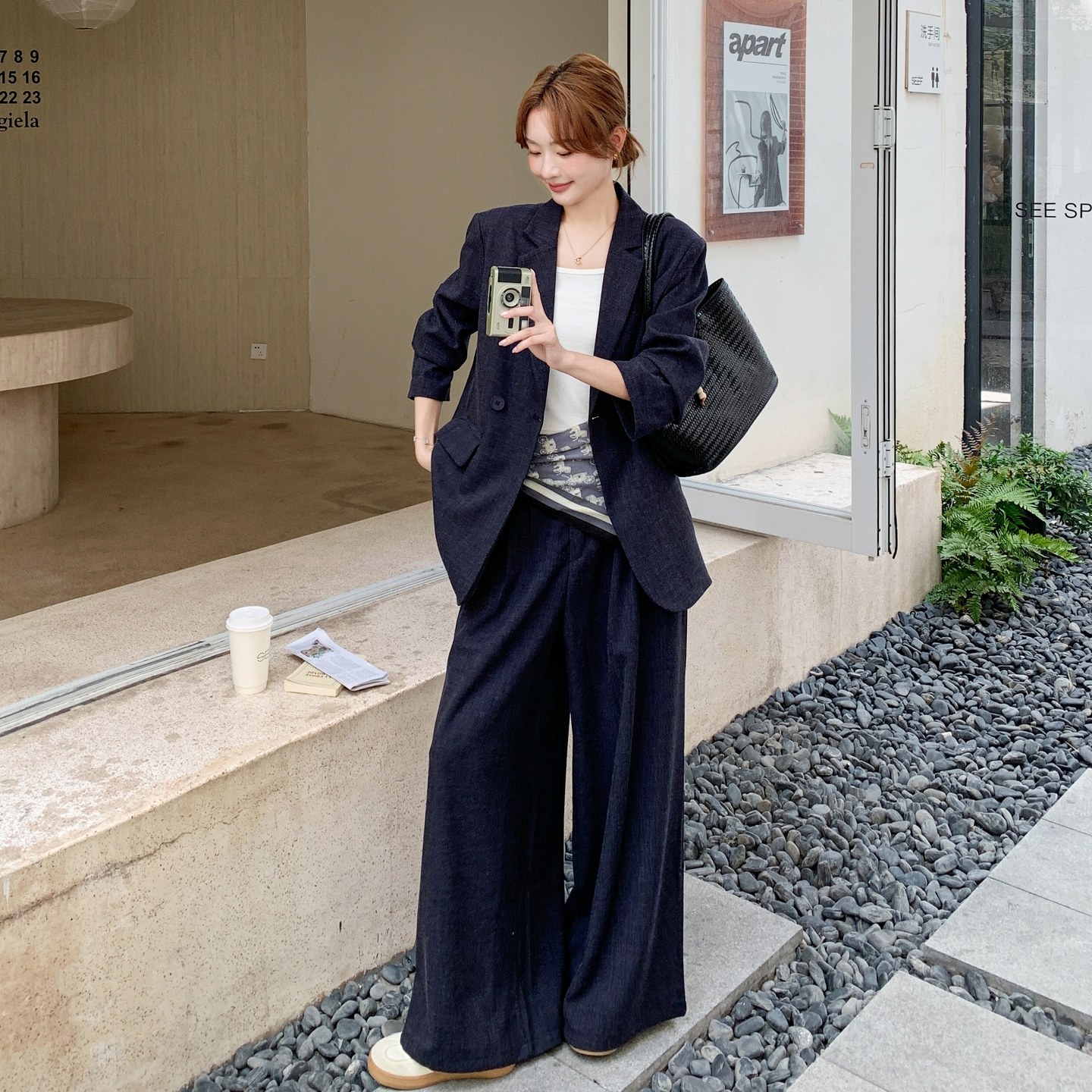 老钱风西装套装女2026年春秋季新款时尚减龄气质西服阔腿裤两件套,女装/女士精品,时尚套装,淘宝优惠券,粉丝福利购,淘宝优惠卷