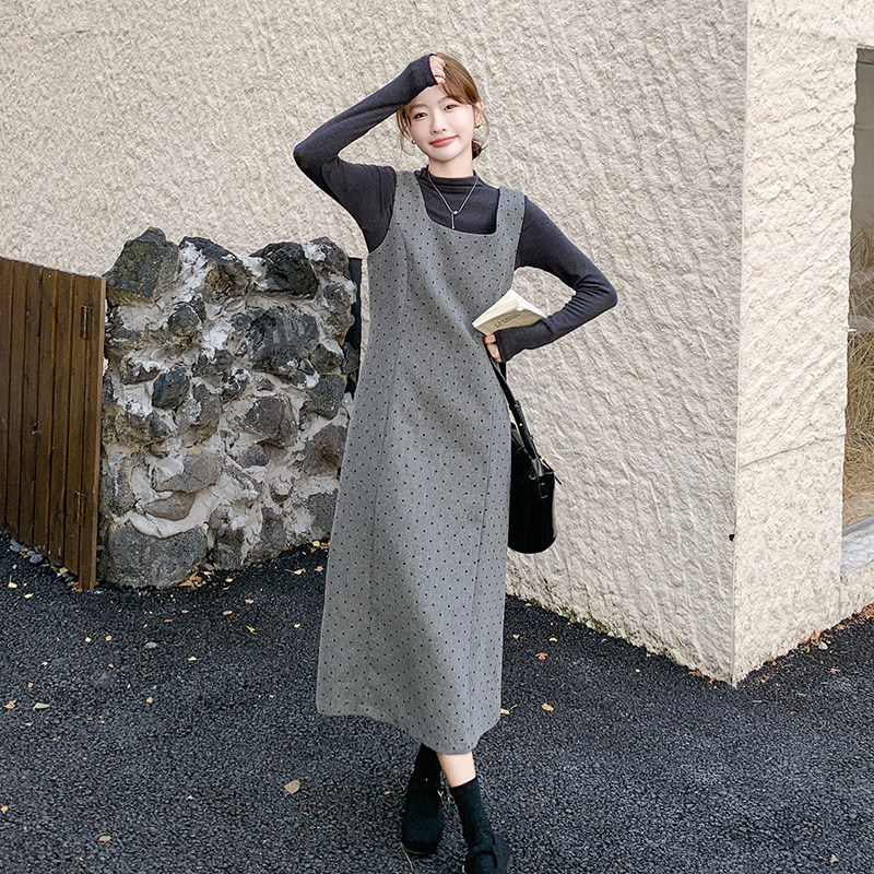 小香风套装裙女2026年春秋季新款打底衫灰色波点背心连衣裙两件套,女装/女士精品,时尚套装,淘宝优惠券,粉丝福利购,淘宝优惠卷