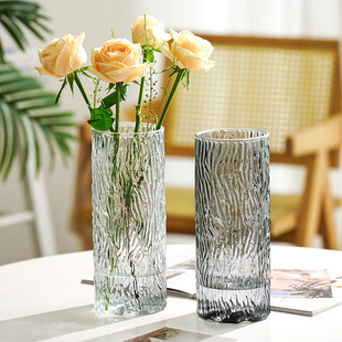 饰富贵竹花瓶 透明玻璃花瓶摆件简约水养植物鲜花客厅餐厅桌面装