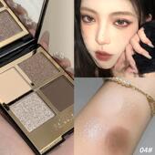 莫吉托四色眼影盘小烟熏眼妆紫色蓝黑色日常百搭大地色哑光珠光女