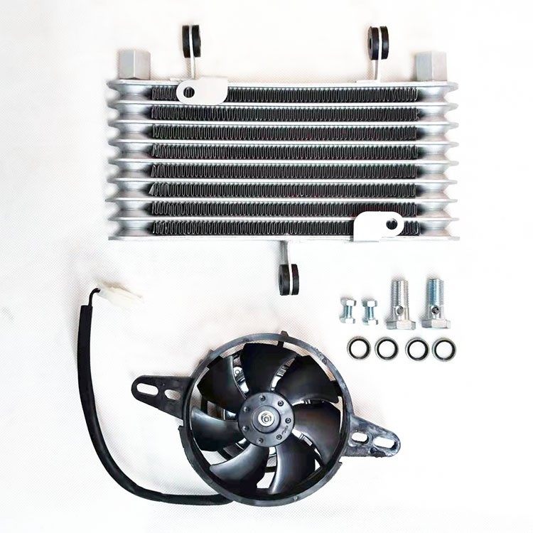 摩托车 大号 改装款油冷器+风扇套件  接头螺丝 固定螺丝 款套件