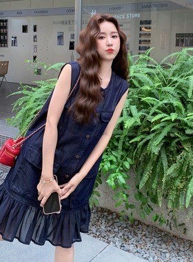 首发现货夏装新款牛仔连衣裙拼接工装风2D044-779-P145-K218