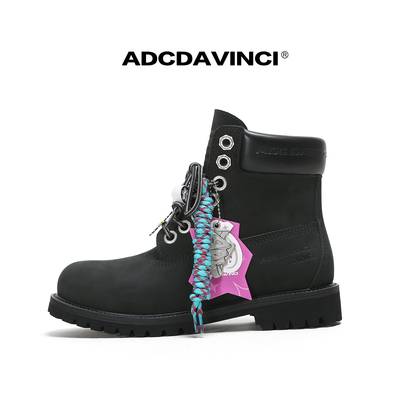 欧阳娣娣同款 ADC达芬奇 ADCDAVINCI拉丝大黄靴/头层牛皮户外靴子