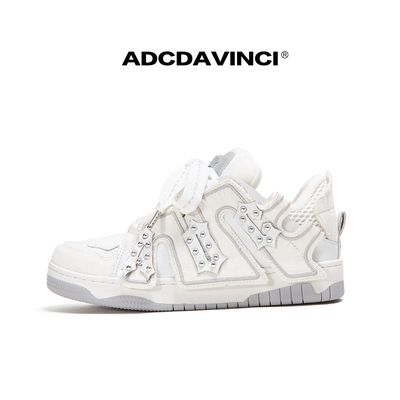 王橹杰同款 ADC达芬奇 ADCDAVINCI 麦旋风 哥特碎星铆钉面包板鞋