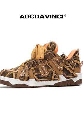 王橹杰同款 ADC达芬奇 ADCDAVINCI 麦旋风 哥特碎星铆钉面包板鞋