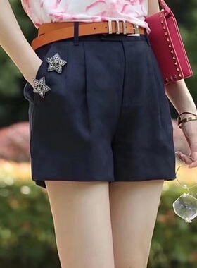 1100077哥家亚麻短裤显瘦