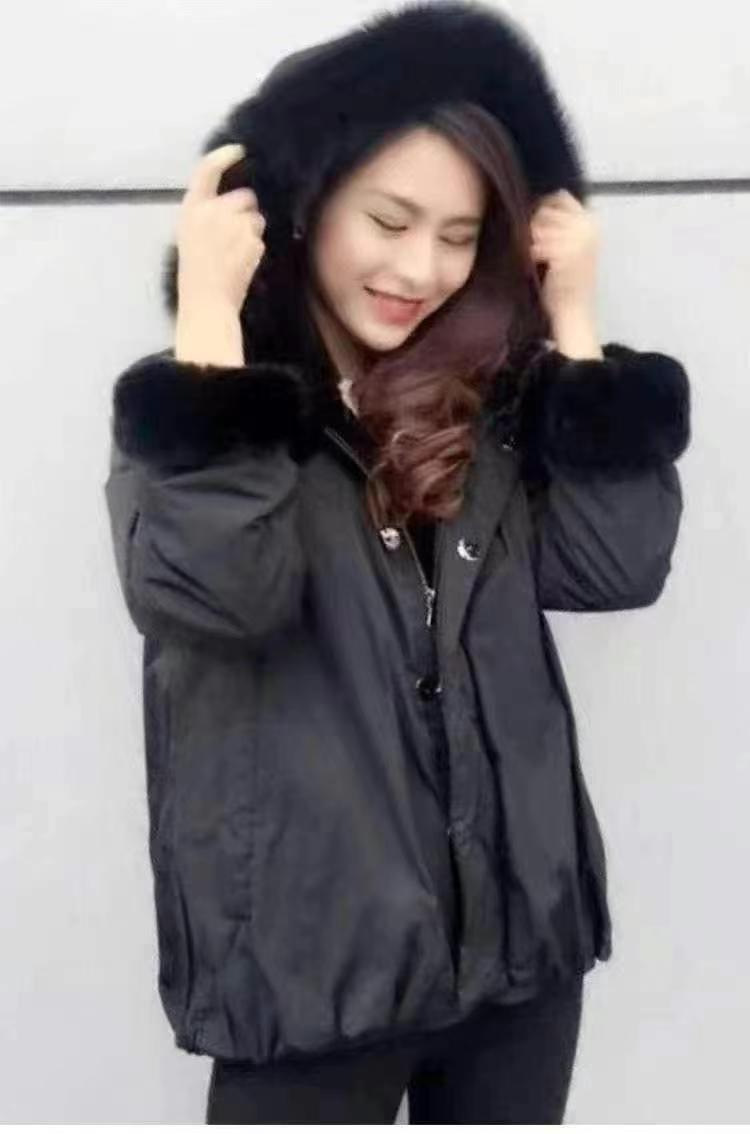 1400021哥家专柜正品2025新款时尚百搭皮草外套派克服长袖克服派