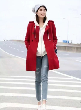 400117哥家专柜正品2025新款时尚百搭修身显瘦气质毛呢外套特价