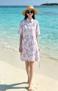 150023专柜新款时尚百搭A字裙短袖POLO领夏法式夏连衣裙碎花